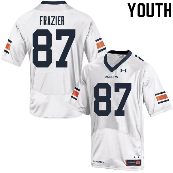 Youth #87 Brandon Frazier Auburn Tigers College Football Jerseys Sale-White - Click Image to Close